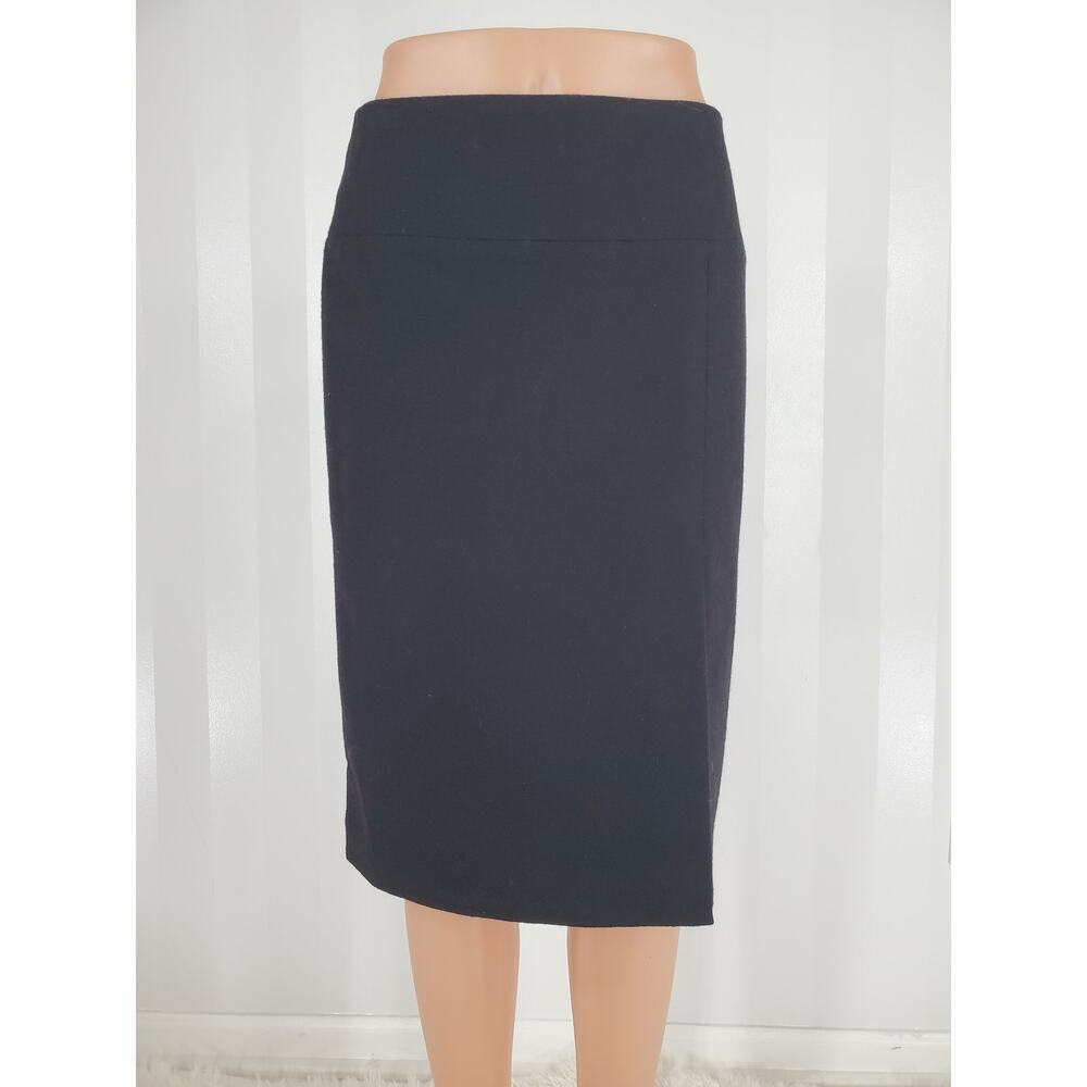 Banana Republic Factory Black Asymmetrical Knee-Length Skirt